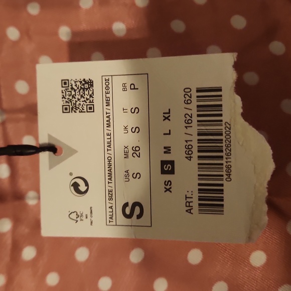 Zara Soft Pink Polka Dot Slit Skirt - Picture 4 of 5